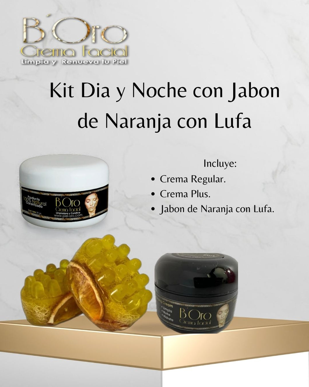 Kit Dia y Noche con Jabon de Naranja con Lufa
